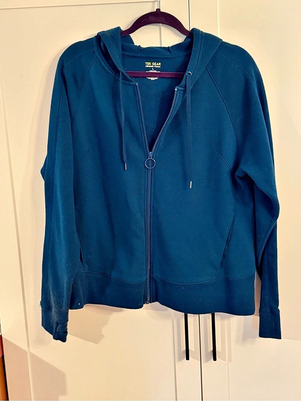 Tek Gear Ultrasoft Fleece Full-Zip Hoodie Blue Large